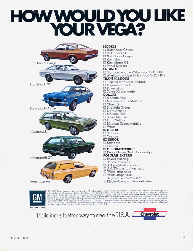 1973 Chevrolet Vega Brochure Page 7